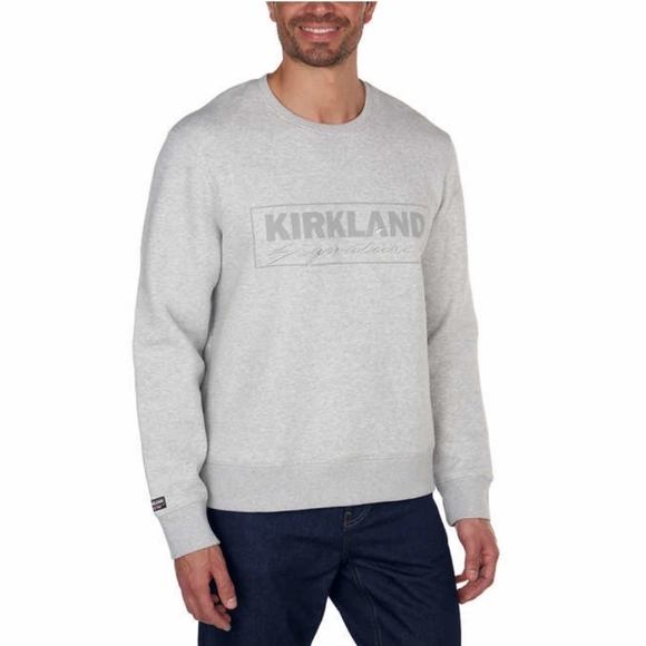 NEW Kirkland Signature Costco Logo Crewneck Gray - Picture 2 of 6